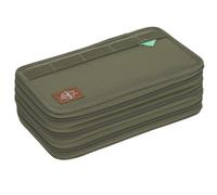 LÄSSIG School Triple Pencil Case Filled 20 Pieces Unique Olive