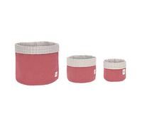 LÄSSIG Storage Baskets Set of 3 Muslin, Red
