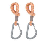 LÄSSIG Stroller Attachment (2 pcs.) Carabiner Hook for Stroller Hook for Groceries/Stroller Hooks Cord Beige/Orange/Lavender