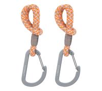 LÄSSIG Stroller Attachment (2 pcs.) Carabiner Hook for Stroller Hook for Groceries/Stroller Hooks Cord Beige/Orange/Lavender