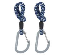 LÄSSIG Stroller Hooks for Stroller Bags Hanging Bags Shopping Bag for Stroller 2 Pieces/Stroller Hooks Cord Black/Blue/Vanilla