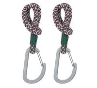 LÄSSIG Stroller Hooks for Stroller Bags Hanging Bags Shopping Bag for Stroller 2 Pieces/Stroller Hooks Cord Green/Lavender/Deep Red