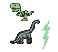 LÄSSIG Textile Sticker Self-Adhesive Textile Woven Sticker, Dino, Mittel, Cartoon/Youth