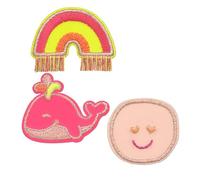 LÄSSIG Textile Sticker Self-Adhesive Woven, Whale Pink, Mittel, Textile Sticker