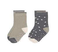 Lässig Unisex Kids Non Slip Socks Set of 2/ Olive Size 19-22