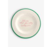 Laetitia Rouget Laetitia Rouget Tell Me What You Really Really Want Hand-Painted Stoneware Dessert Plate 20cm