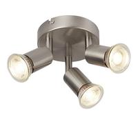 Laeto 3 Light Spotlight In A Satin Silver Chrome Finish With X3 2W Led Bulbs
