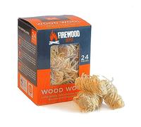 Laeto Firewood Depot Box Of Wood Wool Fire Lighters | Wood Fire Lighters, Eco Friendly Firelighters, Natural Firelighters For Wood Burners, Log Barn Natural Firelighters - x1 Box (24 Pieces)