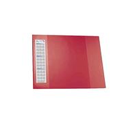 Läufer 42654 Durella D2 Desk Mat with Two Transparent Side Strips, 52 x 65 cm, Red, Non-Slip Desk Pad