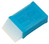 Läufer 69392 Plast L-125 Eraser with Plastic Holding Cuff, Plastic Eraser, Bevelled Translucent