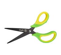 Läufer 87324 Ergonomic Craft Scissors for Left-Handed Users, Pointed, Green/Yellow, School Scissors from 1st Class