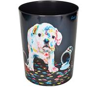 Läufer Runner trash, 13 litre trash can, Perfect for the nursery, Round, Sturdy Plastic, Colorful dog