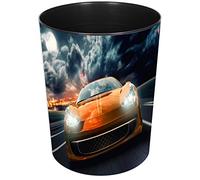 Läufer Runner trash, 13 litre trash can, Perfect for the nursery, Round, Sturdy Plastic, Racing car