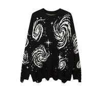 Lafaguw Cute Sweaters Y2k Tops Crewneck Graphic Sweater Women Aesthetic Y2k Clothes Men Vintage Sweaters Goth Y2k Outfits, Black10, XL