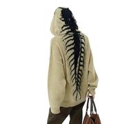 Lafaguw Cute Sweaters Y2k Tops Crewneck Graphic Sweater Women Aesthetic Y2k Clothes Men Vintage Sweaters Goth Y2k Outfits, Beige8, XL