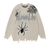 Lafaguw Graphic Sweaters for Women Men Crewneck Pullover Sweater Aesthetic Vintage Knit Tops Goth Aesthetic Clothes