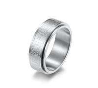 LAFATINA Lords Prayer Cross Spinner Ring Stainless Steel Biker Fidget Bands for Men Women Easter Christmas Church