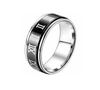 LAFATINA Vintage Roman Numerals Spinner Rings for Men Women Stainless Steel Stress Relief Fidget Inspiration Encourage Wedding Band Ring
