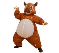 LafaVida Jumbo 7.2ft Inflatable Wild Boar Costume | Full Body Hog Pig Costume | Suit for Halloween Party |Adult Teens Size 5.3-6.5Ft Brown