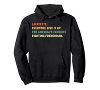 Lafayette Hamilton America Favorite Fighting Frenchman Pullover Hoodie, Adult Unisex, Black, Small