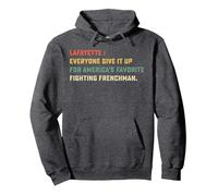 Lafayette Hamilton America Favorite Fighting Frenchman Pullover Hoodie, Adult Unisex, Dark Heather Grey, Small