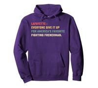 Lafayette Hamilton America Favorite Fighting Frenchman Pullover Hoodie, Adult Unisex, Purple, Medium
