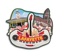 Lafayette Louisiana USA America Fridge Magnet Wooden Collection 3D Wood Handmade Travel City Souvenirs Refrigerator Magnet Home Decoration Gift -964