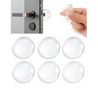 Lafefe 6pcs Door Stopper, Transparent Circular Silicone Door Handle Protectors, Door Handle Impact Protection Wall Protector Self Adhesive Suitable for Walls and Refrigerators 04