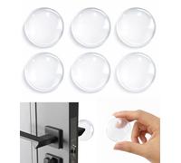 Lafefe 6pcs Door Stopper, Transparent Circular Silicone Door Handle Protectors, Door Handle Impact Protection Wall Protector Self Adhesive Suitable for Walls and Refrigerators