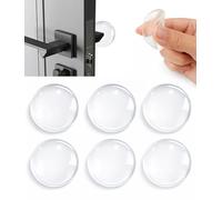 Lafefe 6pcs Door Stopper, Transparent Circular Silicone Door Handle Protectors, Door Handle Impact Protection Wall Protector Self Adhesive Suitable for Walls and Refrigerators 01