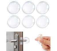 Lafefe 6pcs Door Stopper, Transparent Circular Silicone Door Handle Protectors, Door Handle Impact Protection Wall Protector Self Adhesive Suitable for Walls and Refrigerators 03