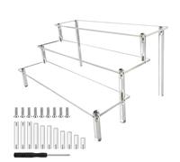 Lafefe Acrylic Display Stand, 30cm 3-Tier Clear Acrylic Riser, Perfume Stand and Cologne Organizer, Showcase Shelf for Collectibles Vinyl Figures, Cupcake Dessert Display Stand (1 Pack)