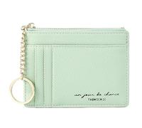Lafefe Women's Wallet, Women's Small Wallet, Women's Leather Wallets and Card Holder, Credit Card Holder, Zip Closure, Holds Up to 8 Cards, Minimalist, Green, Green, Classic