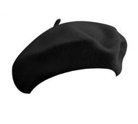 Lafefe Wool Beret hat Women, Female Autumn and Winter England Retro Hundred with Autumn Candy Colour Painter Octagonal Beret - Black