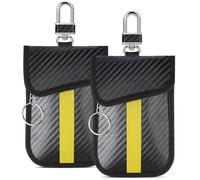 LAFEGIFT Faraday Pouch for Car Keys, Keyless Car Key Signal Blocking Pouch, Keyless Pouch Keychain, RFID Key Pouch for Car Security, Pack of 2