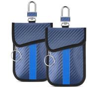LAFEGIFT Faraday Pouch for Car Keys, Universal Fit, Blue, Polyurethane, Passenger Car, Sx-ktqw-tla, Pack of 2