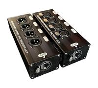 Lafeier 1Pair 4-Channel 3-Pin XLR Audio and DMX over Network Cable Extender, DMX512 Signal Extender 1 Male+1 Female