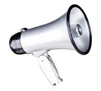 Lafeier 25 Watt Compact Speaker PA Bullhorn - with Built-in Siren, Voice Recorder, Bottle Opener,Silver