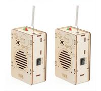 Lafeier 2Pcs DIY Wireless Walkie-Talkie Model Science Toys Kids Experimental Tool Kit Learning Education Wooden Puzzle Games