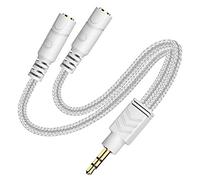 Lafeier Headphone Splitter, AUX Splitter Cable for Headset Knitted 3.5mm 2-Way Audio Stereo Y Produces Equal Output Headphones Earphones Speakers