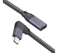 Lafeier Right Angle USB C Extension Cable Short (1.6Ft), Braied &Aluminum USB-C 3.1 Male to Female Extension,Gen 2 10Gbps