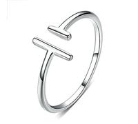 Lafeil 925 Sterling Silver Parallel Bar Open Adjustable Rings Women Prevent Allergy Fashion Jewelry