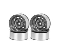 LAFEINA 1.55 inch Metal Beadlock Wheel Rim Replacement for 1/10 RC Crawler D90 Pajero TF2 Tamiya CC01 CC02 LC70 LC80 (Gray)