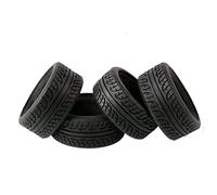 LAFEINA 4PCS 1:10 RC On-Road Racing Car Tires, Rubber, Black, 62mm x 52mm x 26mm, Adult, Outdoor, No Assembly Required