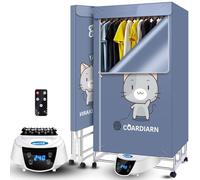 LAFENGYAN Clothes Drying Racks, Heated Clothes Airer Indoor Electric,Folding Dri Buddy Clothing Airer Indoor,Concise Home Electric Clothes Dryer With Pod Cover (Blue, 3Tier 2300w)