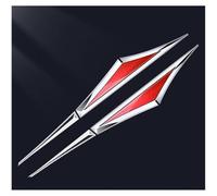 LAFENI 2 Pcs Car Emblem Sticker for Alfa Romeo Giulietta Giulia Stelvio Mito 147 156 159 166, 3D Side Door Emblems Stickers Badge Decal Waterproof Self-Adhesive Exterior Accessories,C/Silver~Red