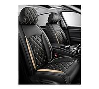 LAFENI Car Seat Covers for V-W Touareg II 2010-2015, Leather Cover Sets Full Surround Waterproof Front Rear Protectors Non-Slip Interior Accessories,C/Black Beige