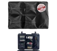 LAFENLIN UPGRADED Lid Organizer for Pelican 1450 Case, 4 Mesh Pockets Storage Organizer, Fits Camera Cases, Diving Dry Boxes, Hard Cases & Toolboxes, Includes Velcro, Durable, Thickening Mesh