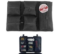 LAFENLIN UPGRADED Lid Organizer for Pelican 1500 Case, 4 Mesh Pockets Storage Organizer, Fits Camera Cases, Diving Dry Boxes, Hard Cases & Toolboxes, Includes Velcro, Durable, Thickening Mesh