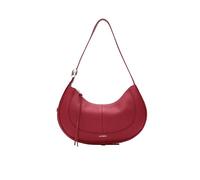 LAFESTIN Women's Leather Shoulder Bag - Adjustable Strap Purse with Zipper, Trendy Crescent Shoulder Bag for Daily Use, Red